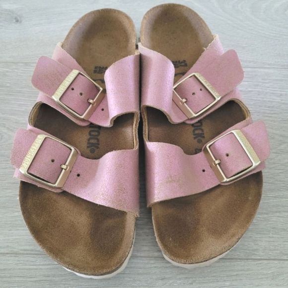 Birkenstock🌷Arizona Washed Metallic Pink Suede size 6 1/2, 37 - Picture 4 of 15